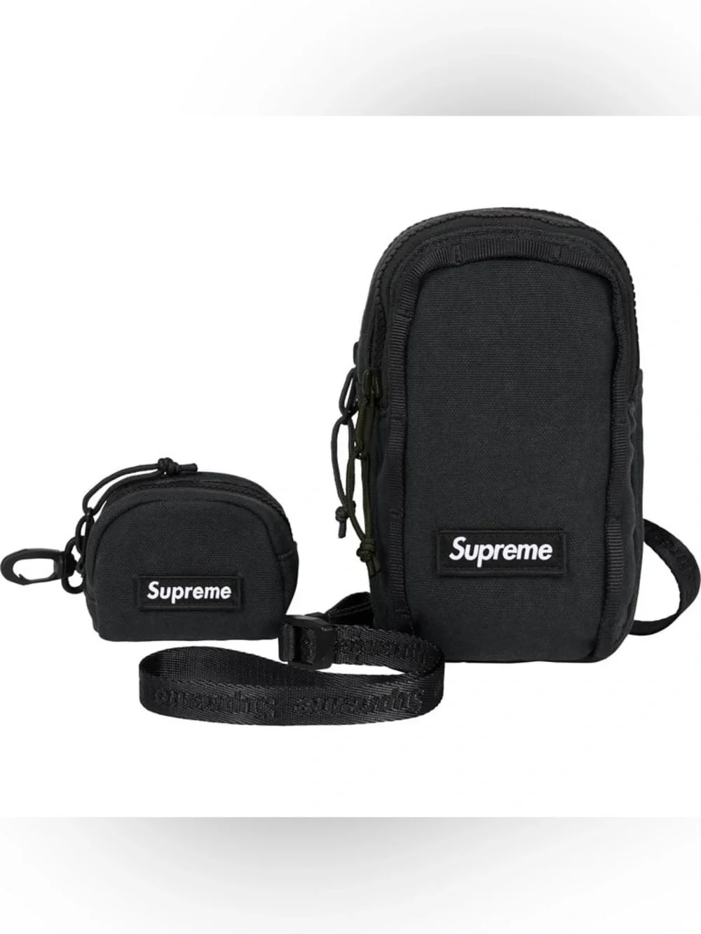 Supreme Camera Bag & Mini Pouch Black SS25 Water resistant Cordura cotton blend